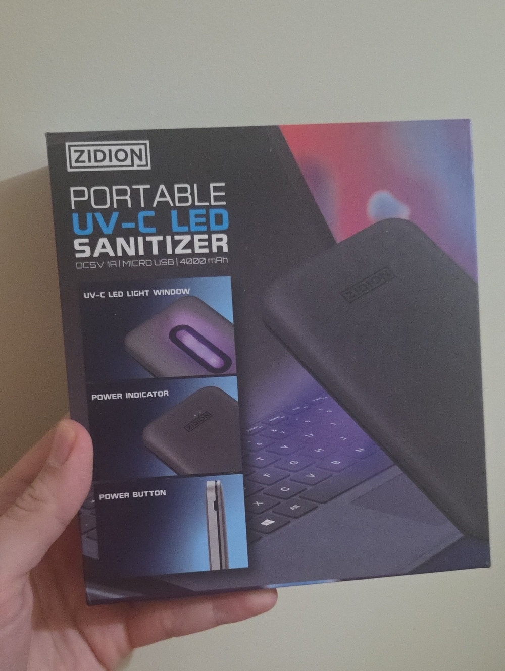 Zidion Portable UV-C LED Sanitizer - Black